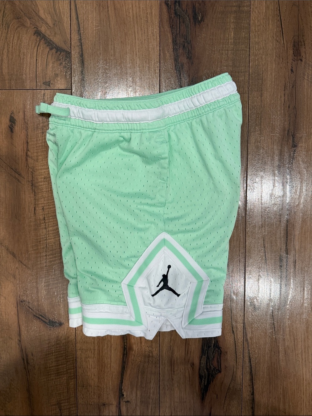 Jordan Kids Mint Green Mesh Athletic Shorts with White Trim